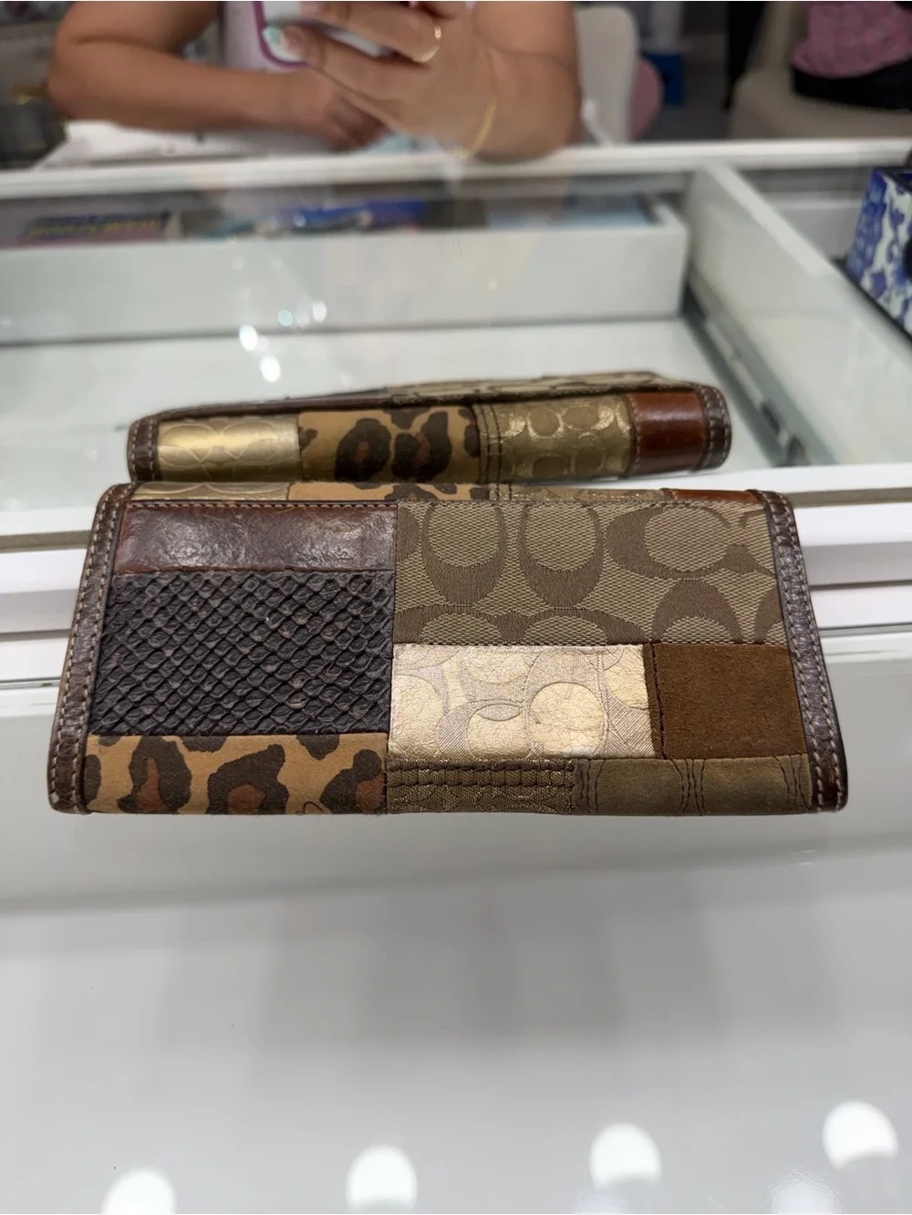 Coach Patchwork Clutch - Brown and Black
